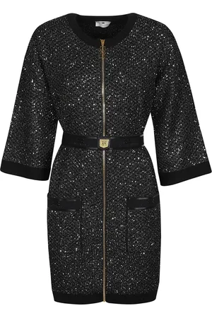 Elisabetta Franchi Femme, Robes, Noir, Taille: 40 FR Chic Mini Robe avec Ceinture