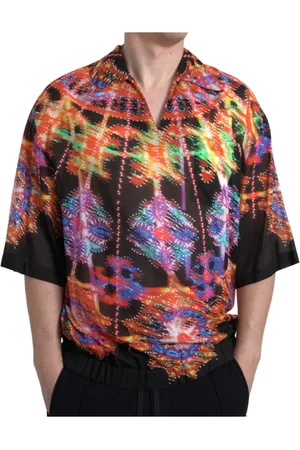 Dolce & Gabbana Homme, Tops, Multicolore, Taille: S Luminarie Print Cotton Polo