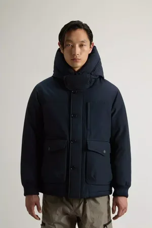Woolrich Homme, Vestes, Bleu, Taille: S Blouson Bomber Bleu Style Melton