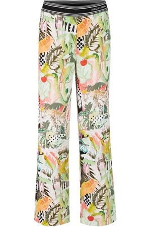 Marc Cain Femme, Pantalons, Multicolore, Taille: 36 FR Pantalon Large Flora-Fauna