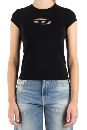 Diesel Femme, Tops, Noir, Taille: 36 FR T-shirt en coton