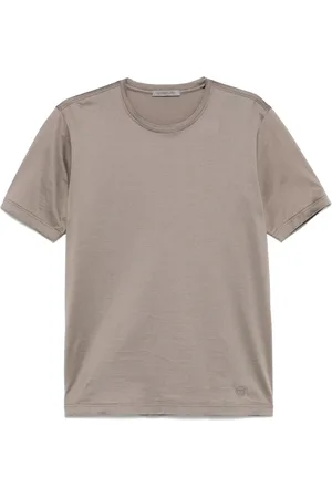corneliani Homme, Tops, , Taille: 3XL T-shirt en Coton Brodé Fabriqué en Italie