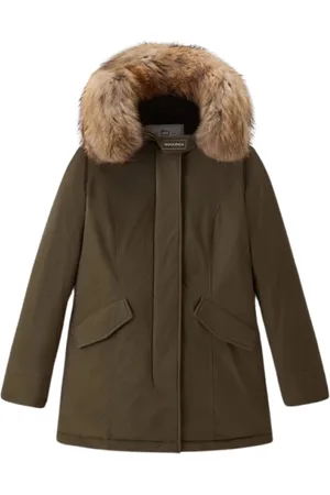 Woolrich Femme, Vestes, Vert, Taille: 38 FR Parka Luxe en Raton Laveur Arctique