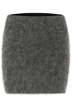 Gestuz Femme, Jupes, Gris, Taille: 36 FR Jupe grise mélée à rayures fines