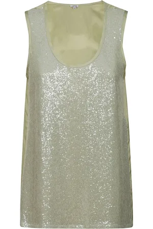 Aspesi Femme, Tops, Vert, Taille: 38 FR Débardeur brillant pour températures croissantes