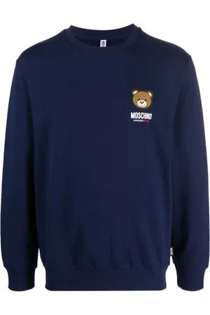 Moschino Homme, Sweatshirts et sweats à capuche, Bleu, Taille: S Pull bleu à logo