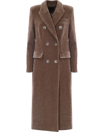 Kocca Femme, Manteaux, Brun, Taille: 44 FR Manteau croisé style vintage