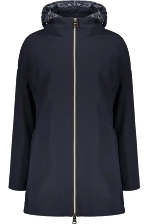 HERNO Femme, Manteaux, Bleu, Taille: 38 FR Doudoune à Capuche avec Fermeture Éclair Bidirectionnelle