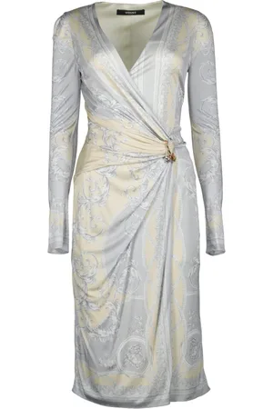 VERSACE Femme, Robes, Gris, Taille: 38 FR Robe Déesse Drapée