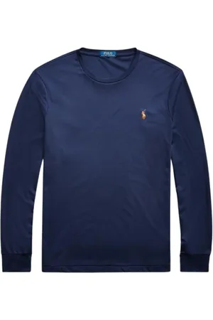 Ralph Lauren Homme, Sweatshirts et sweats à capuche, Bleu, Taille: M T-shirt en coton doux slim personnalisé