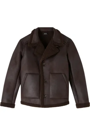 A.P.C. Homme, Vestes, Brun, Taille: XS Blouson en Faux Shearling