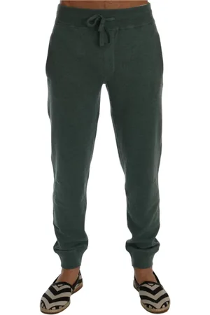 Dolce & Gabbana Homme, Pantalons, Vert, Taille: S Pantalon de Sport en Cachemire Vert de Luxe