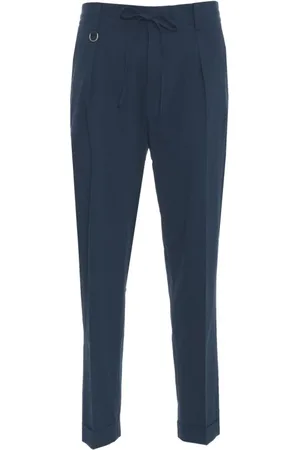 Paolo Pecora Homme, Pantalons, Bleu, Taille: M Chino Bleu Taille Élastique Revers
