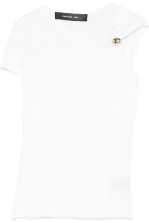 FEDERICA TOSI Femme, Tops, Blanc, Taille: 40 FR T-shirt Blanc à Col Asymétrique