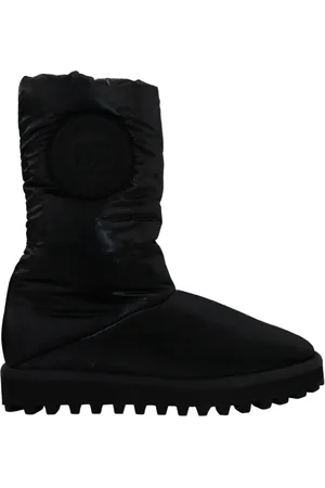 Dolce & Gabbana Homme, Chaussures, Noir, Taille: 44 EU Élégantes Bottes Mi-Mollet en Polyester Noir