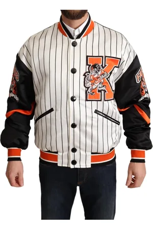 Dolce & Gabbana Homme, Vestes, Blanc, Taille: S Bomber Lion Royal en Blanc