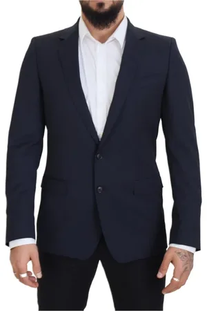 Dolce & Gabbana Homme, Vestes, Bleu, Taille: M Élégant blazer en laine bleu foncé