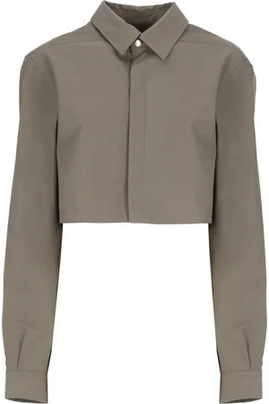 Rick Owens Femme, Blouses et Chemises, Vert, Taille: 36 FR Chemise Verte en Coton avec Col