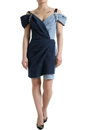 Dolce & Gabbana Femme, Robes, Bleu, Taille: 34 FR Robe crayon élégante bicolore bleue