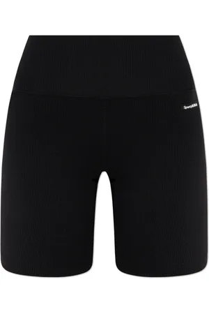 Sporty & Rich Femme, Shorts, Noir, Taille: 38 FR Logo Shorts