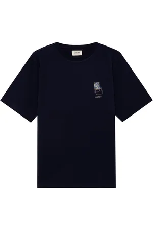 Autry Homme, Tops, Bleu, Taille: M T-shirt et Polo en Coton Bleu
