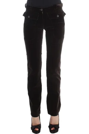 ERMANNO SCERVINO Femme, Jeans, Brun, Taille: 38 FR Pantalon Slim Fit en Coton Italien