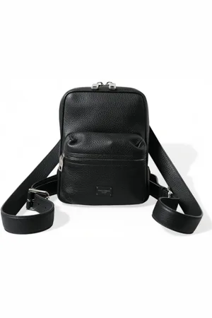 Dolce & Gabbana Homme, Sacs, Noir, Taille: ONE Size Élégant sac à dos en cuir noir