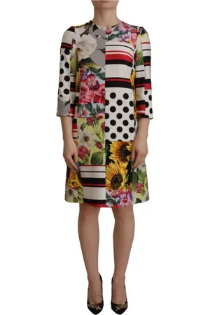 Dolce & Gabbana Femme, Robes, Multicolore, Taille: 34 FR Robe Charmeuse Patchwork