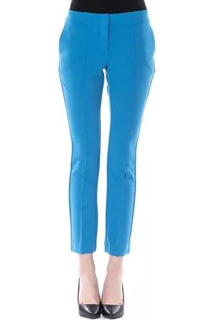 Byblos Femme, Pantalons, Bleu, Taille: 36 FR Pantalon Skinny Bleu Clair avec Fermeture Éclair Latérale