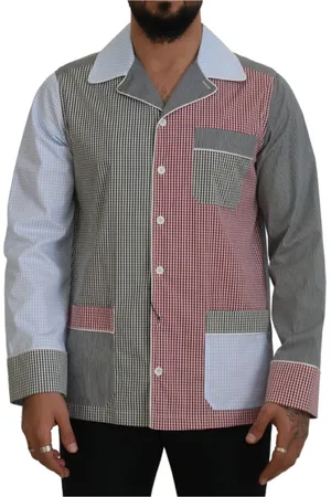 Dolce & Gabbana Homme, Chemises, Multicolore, Taille: L Chemise de nuit en coton multicolore à boutons