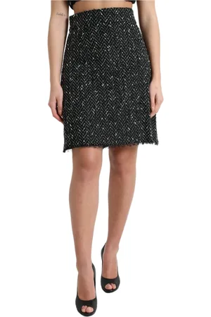 Dolce & Gabbana Femme, Jupes, Noir, Taille: 36 FR Élégante mini-jupe en tweed à taille haute