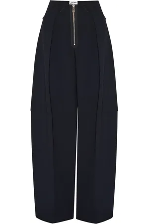Jean Paul Gaultier Femme, Pantalons, Noir, Taille: 42 FR Pantalon Noir en Polyester avec Fermeture Éclair