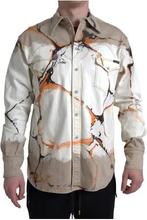 Dolce & Gabbana Homme, Chemises, Multicolore, Taille: L Chemise en Denim Stretch Multicolore
