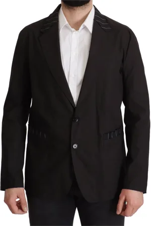 Dolce & Gabbana Homme, Vestes, Noir, Taille: M Élégant Blazer Noir en Mélange Coton-Laine