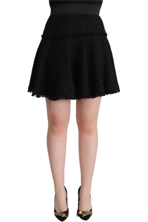 Dolce & Gabbana Femme, Jupes, Noir, Taille: 36 FR Élégante Jupe Mini A-Line