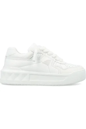 VALENTINO GARAVANI Femme, Chaussures, Blanc, Taille: 37 EU Baskets en cuir clouté