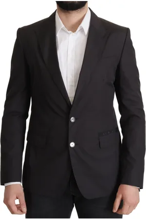 Dolce & Gabbana Homme, Vestes, Noir, Taille: L Blazer Élégant en Coton Noir Taormina