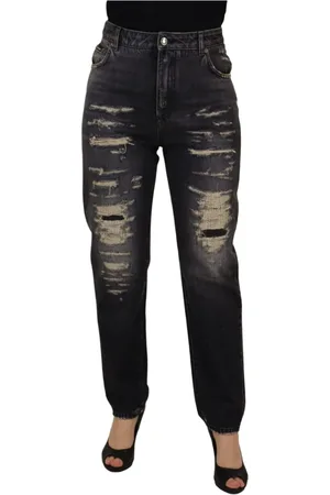 Dolce & Gabbana Femme, Jeans, Noir, Taille: 36 FR Jean Skinny Élégant à Taille Haute
