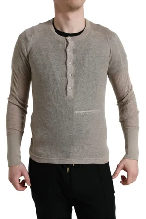 Dolce & Gabbana Homme, Pulls, , Taille: S Pull Henley en cachemire de luxe