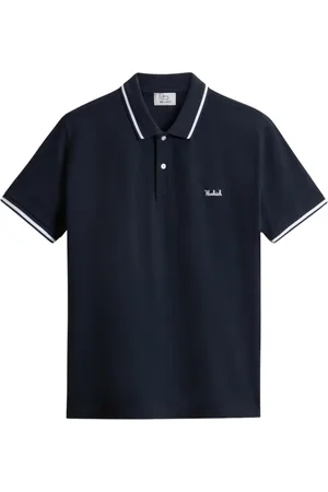 Woolrich Homme, Tops, Bleu, Taille: M Polo Graphique avec Détails Rayés