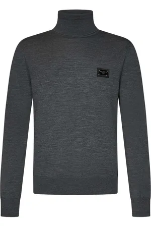 Dolce & Gabbana Homme, Pulls, Gris, Taille: 2XL Pull col roulé gris pour homme