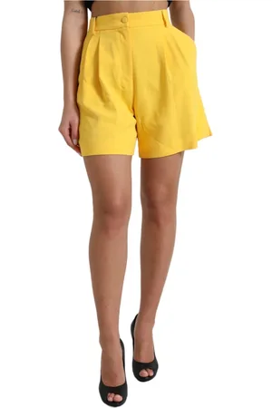 Dolce & Gabbana Femme, Shorts, Jaune, Taille: 40 FR Shorts Bermuda taille haute en jaune ensoleillé