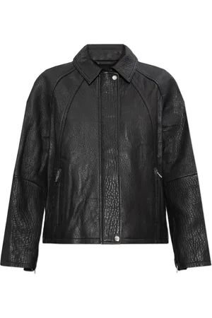 Samsøe Samsøe Femme, Vestes, Noir, Taille: 40 FR Veste en cuir Sanok