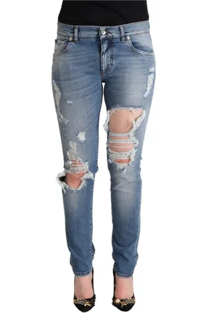 Dolce & Gabbana Femme, Jeans, Bleu, Taille: 36 FR Chic Distressed Denim Jeans skinny