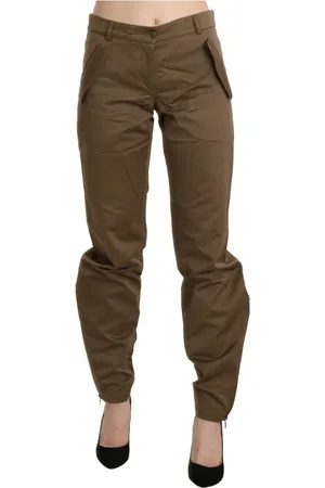 ERMANNO SCERVINO Femme, Pantalons, Brun, Taille: 36 FR Pantalon Droit Marron Taille Moyenne