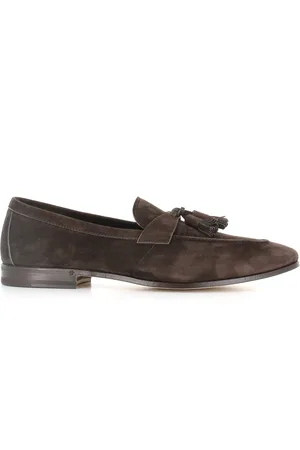 HENDERSON BARACCO Homme, Chaussures, Brun, Taille: 44 EU Mocassin en daim marron avec pompon