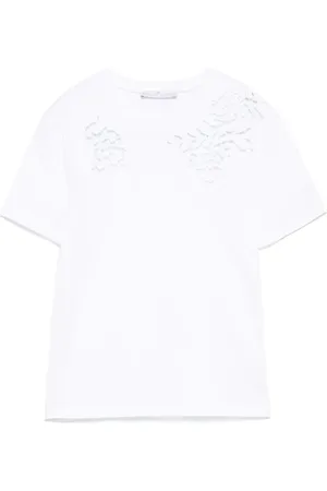 ERMANNO SCERVINO Femme, Tops, Blanc, Taille: 40 FR Haut Chic à Manches Courtes