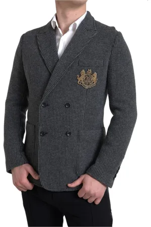Dolce & Gabbana Homme, Vestes, Gris, Taille: M Blazer Élégant en Cachemire