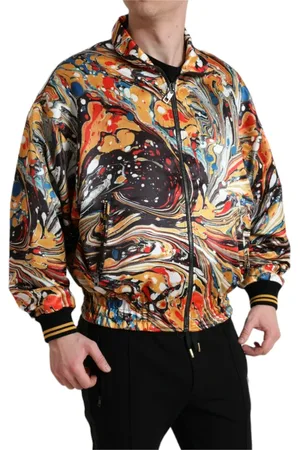 Dolce & Gabbana Homme, Vestes, Multicolore, Taille: L Bomber Abstrait Color