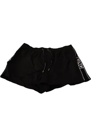 Dolce & Gabbana Homme, Maillots de bain, Noir, Taille: S Short de bain noir élégant avec motif King